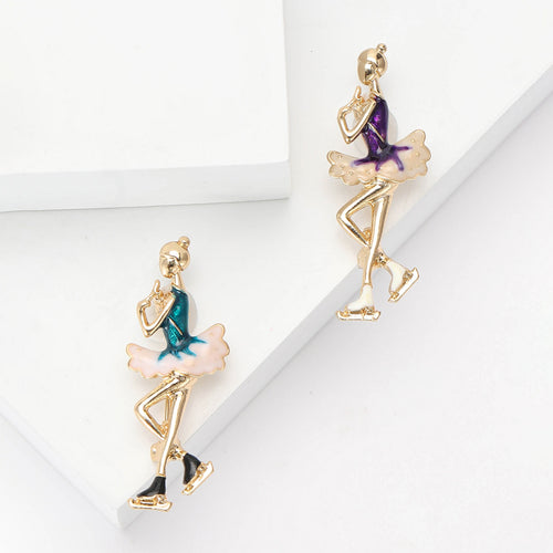 Alloy Enamel Rhythmic Gymnast Girl Brooch For Women's Apparel