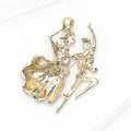 Metal Alloy Enamel Rhinestone Dancing Girl Brooch For Women's Fashion view 4