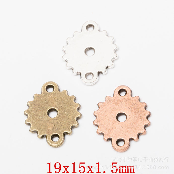 Zinc Alloy Double Gears Charm Pendant for DIY Necklace Bracelet Jewelry Making