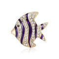 Alloy Enamel Coral Fish Rhinestone Brooch Pin For Apparel Decoration view 2