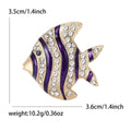 Alloy Enamel Coral Fish Rhinestone Brooch Pin For Apparel Decoration view 6