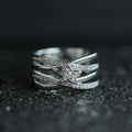 Creative Shooting Star Wish Ring With X Shaped Geometric Interwoven Design Fashion view 3