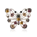 Metal Alloy Rhinestone Butterfly Brooch Pin For Suits Dresses And Scarves view 1