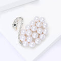 Alloy Pearl Rhinestone Swan Brooch For Scarves Sweaters And Clothing view 4