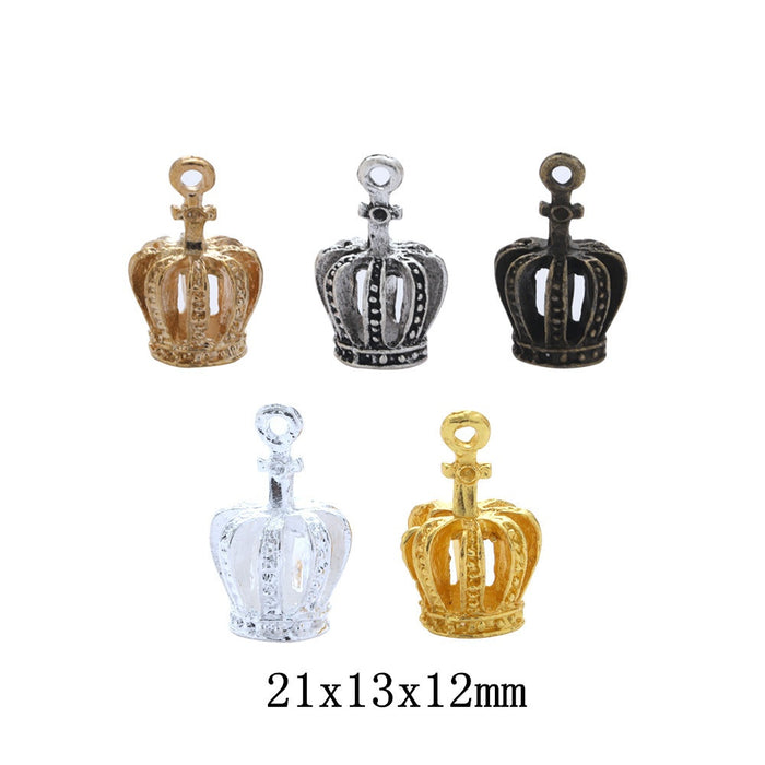 Zinc Alloy Crown Charm Pendant No.423222 for DIY Necklace Bracelet Jewelry Making