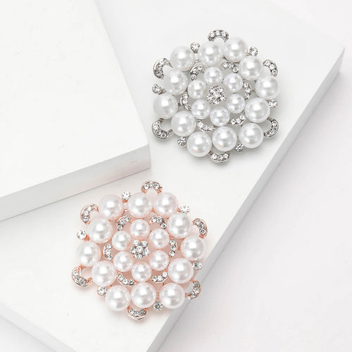 Alloy Pearl Brooch Pin For Women's Suit And Cardigan Decoration
