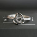 New Silver Color Ring, Simple Interlocking Heart Women's Ring With Micro Paved Zircon Jewelry view 5
