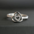 New Silver Color Ring, Simple Interlocking Heart Women's Ring With Micro Paved Zircon Jewelry view 2