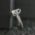 New Silver Color Ring, Simple Interlocking Heart Women's Ring With Micro Paved Zircon Jewelry view 3