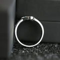 New Silver Color Ring, Simple Interlocking Heart Women's Ring With Micro Paved Zircon Jewelry view 4