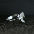 Adjustable Open Ring With Zircon Star And Moon Design Fresh Style Birthday Gift For Women view 3