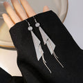 Elegant Korean Style Geometric Triangle Alloy Long Chain Tassel Drop Dangle Fashion Earrings view 2