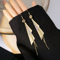 Elegant Korean Style Geometric Triangle Alloy Long Chain Tassel Drop Dangle Fashion Earrings view 3