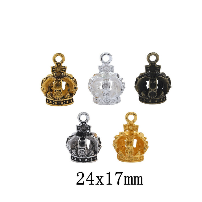 Zinc Alloy Crown Charm Pendant No.632404 for DIY Necklace Bracelet Jewelry Making