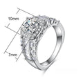 Luxury Full Cubic Zirconia Paved Women's Ring European Style Engagement Jewelry view 5