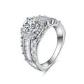 Luxury Full Cubic Zirconia Paved Women's Ring European Style Engagement Jewelry view 1