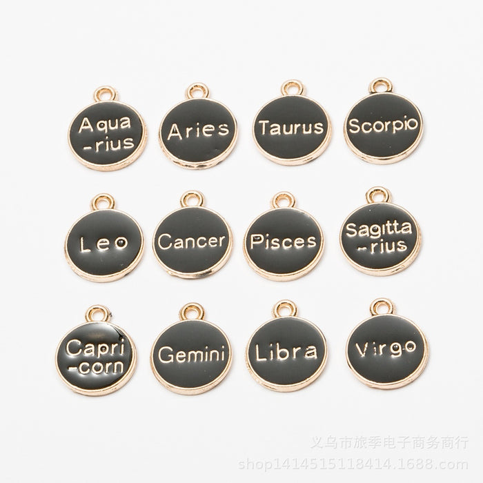 Gold Zinc Alloy Zodiac Signs Charm Pendant for DIY Necklace Bracelet Jewelry Making