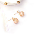 Elegant Hollow Bird Nest Alloy Wire Wrapped Faux Pearl Geometric Two-Way Stud Drop Earrings view 4