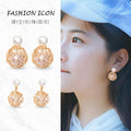 Elegant Hollow Bird Nest Alloy Wire Wrapped Faux Pearl Geometric Two-Way Stud Drop Earrings view 1