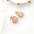 Elegant Hollow Bird Nest Alloy Wire Wrapped Faux Pearl Geometric Two-Way Stud Drop Earrings view 2