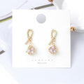 Vintage Alloy Woven Bird Nest Pearl Geometric Metal Ball Stud Drop Earrings view 2