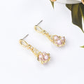 Vintage Alloy Woven Bird Nest Pearl Geometric Metal Ball Stud Drop Earrings view 4