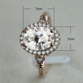 Fashion Rose Gold Oval White Zircon Ring, Micro Pave Zircon Finger Ring For Women view 5