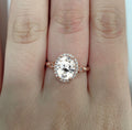 Fashion Rose Gold Oval White Zircon Ring, Micro Pave Zircon Finger Ring For Women view 4