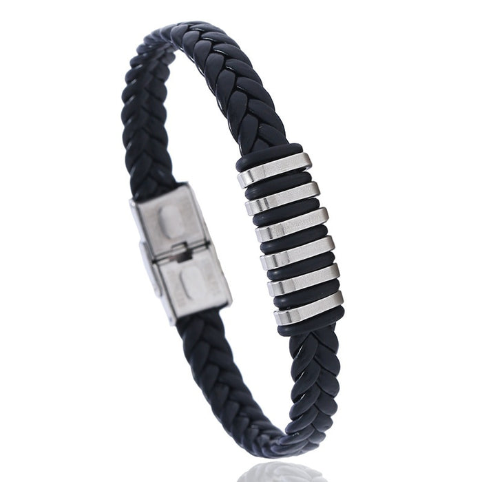 Titanium Steel Stainless Steel Silicone Mens Bracelet European American Wristband
