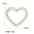 Alloy Hollow Heart Pearl Rhinestone Brooch For Sweet Clothing Decoration view 6