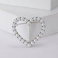 Alloy Hollow Heart Pearl Rhinestone Brooch For Sweet Clothing Decoration view 3