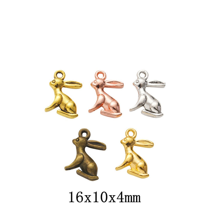 Zinc Alloy Rabbit Charm Pendant No.832046 for DIY Necklace Bracelet Jewelry Making