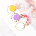 Korean Candy Color Acrylic Disc Drops With Geometric Acetate Studs And Alloy Metal Hoop Earrings view 3