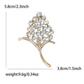 Alloy Rhinestone Bouquet Brooch Elegant Floral Lapel Pin For Women view 5