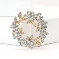 Alloy Rhinestone Wreath Brooch For Elegant Women Suit Decoration view 2