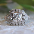 Copper Platinum Plated Diamond Inlaid Women's Ring Fashion Hand Jewelry For view 1