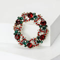 Alloy Christmas Wreath Brooch With Individual Packaging For Holiday Gifts view 4
