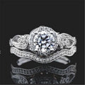 Double Layer Zircon Micro Pave Engagement Ring Couple Matching Rings Drop Shipping view 1