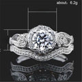Double Layer Zircon Micro Pave Engagement Ring Couple Matching Rings Drop Shipping view 5