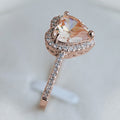 Fashion Engagement Ring For Women With Delicate Heart Shape Micro Pave Simulated Wedding Jewelry view 2