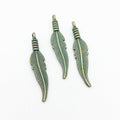 Zinc Alloy Feather Leaf Charm Pendant No.270724 for DIY Necklace Bracelet Jewelry Making view 5