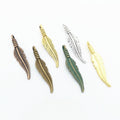 Zinc Alloy Feather Leaf Charm Pendant No.270724 for DIY Necklace Bracelet Jewelry Making view 1