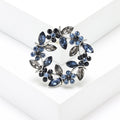 Alloy Crystal Olive Branch Wreath Brooch Rhinestone Lapel Pin view 4