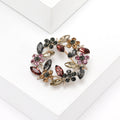 Alloy Crystal Olive Branch Wreath Brooch Rhinestone Lapel Pin view 3