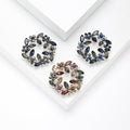 Alloy Crystal Olive Branch Wreath Brooch Rhinestone Lapel Pin view 1