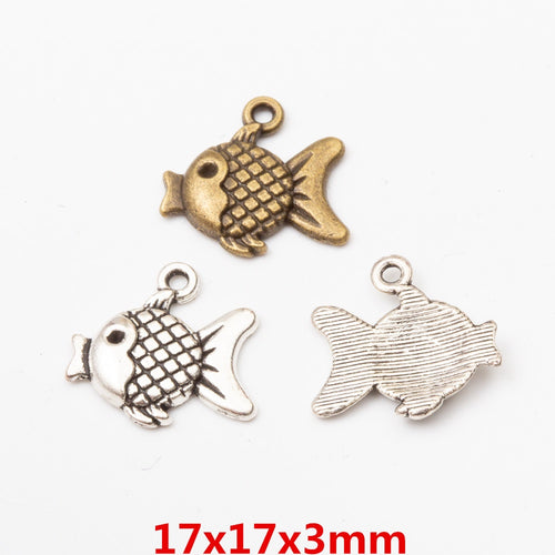 DIY Vintage Alloy Fish Pendant Charm For Jewelry Accessories Bracelet Necklace Making – Antique Bronze