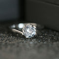 Classic Six Prong Eight Hearts Eight Arrows Zircon Women Ring, Sparkling Simulated Diamond Band view 2