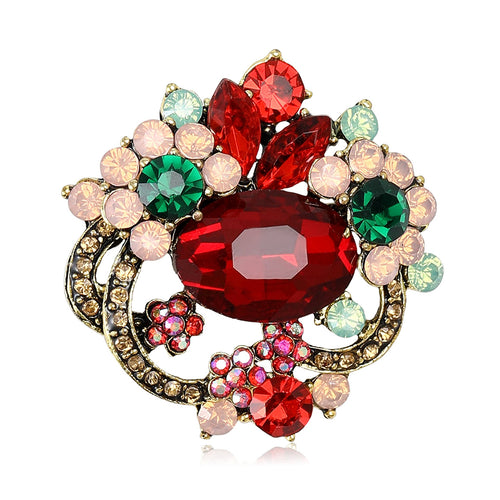 Alloy Crystal Glass Brooch For Suits Sweaters And Dresses