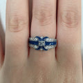 X Shape Epoxy Zircon Ring, Women's Copper White Gold Plated European Cross-Border Accessory view 2