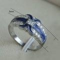 X Shape Epoxy Zircon Ring, Women's Copper White Gold Plated European Cross-Border Accessory view 5